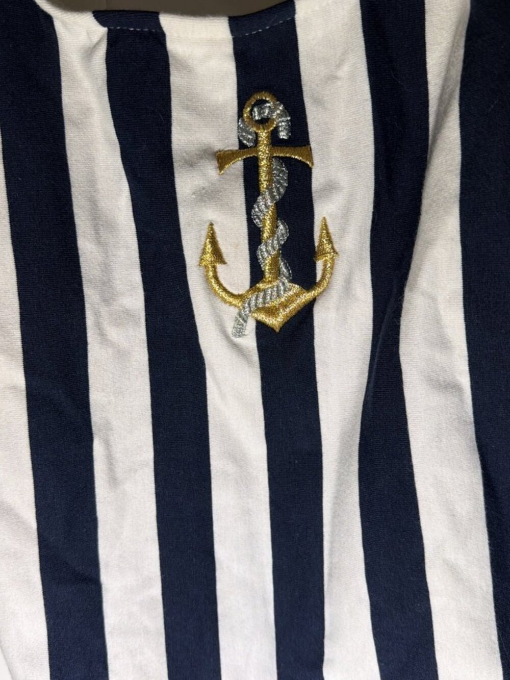 Vintage Le Cove NWT Womens One Piece Swimsuit Size 14 Nautical Stripe Anchor 90s - Picture 3 of 11